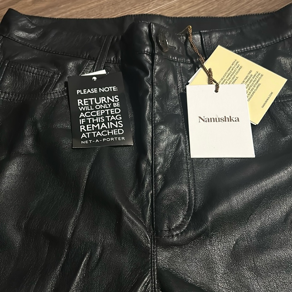 Nanushka Vegan Leather Bermuda Shorts Culotte Size Medium